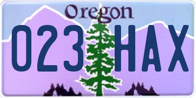 OR license plate 023HAX