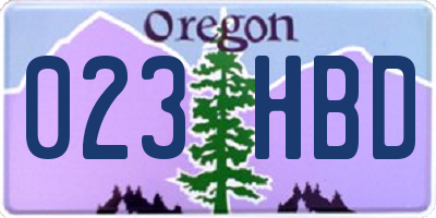 OR license plate 023HBD