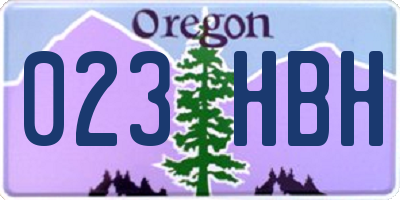 OR license plate 023HBH