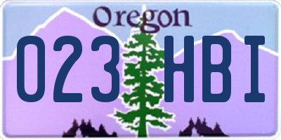 OR license plate 023HBI