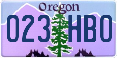 OR license plate 023HBO