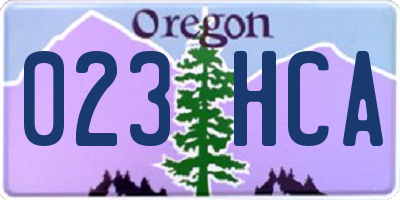 OR license plate 023HCA