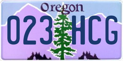 OR license plate 023HCG