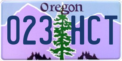 OR license plate 023HCT