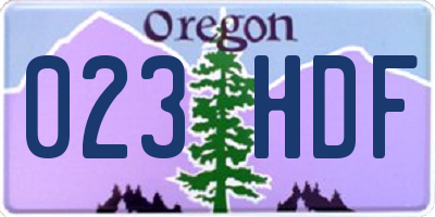 OR license plate 023HDF