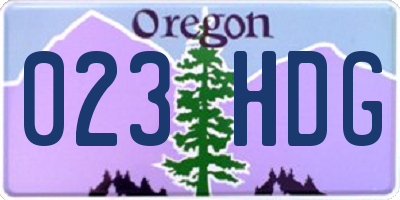 OR license plate 023HDG