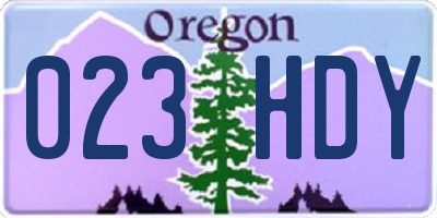 OR license plate 023HDY