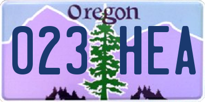 OR license plate 023HEA