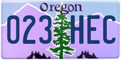 OR license plate 023HEC