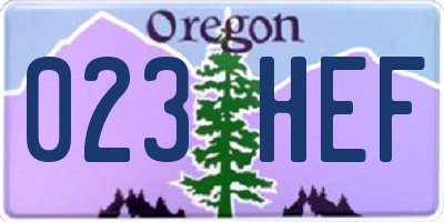 OR license plate 023HEF