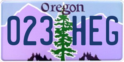 OR license plate 023HEG