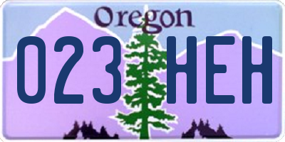 OR license plate 023HEH