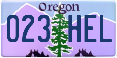 OR license plate 023HEL