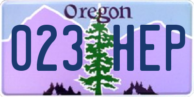 OR license plate 023HEP