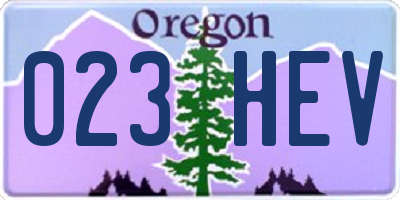 OR license plate 023HEV
