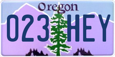 OR license plate 023HEY