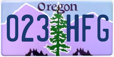 OR license plate 023HFG