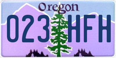 OR license plate 023HFH