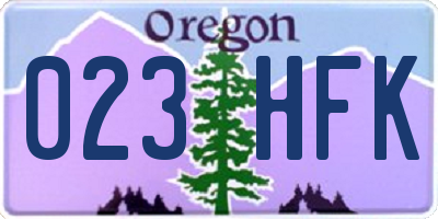 OR license plate 023HFK