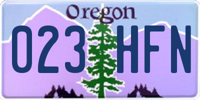 OR license plate 023HFN