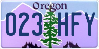 OR license plate 023HFY