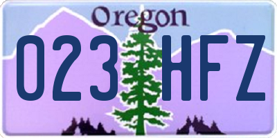 OR license plate 023HFZ