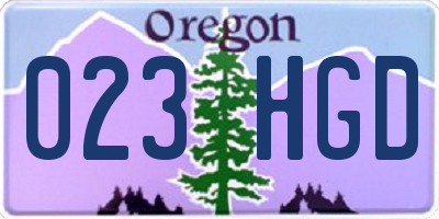 OR license plate 023HGD