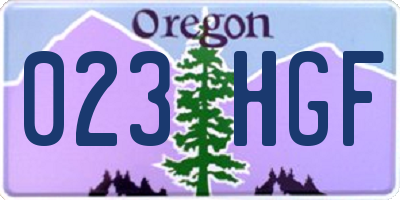 OR license plate 023HGF