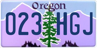 OR license plate 023HGJ