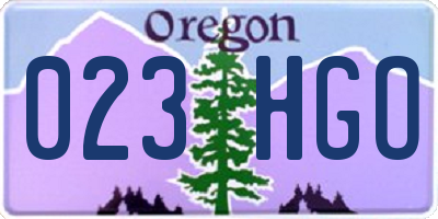 OR license plate 023HGO