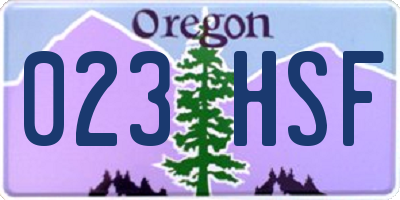 OR license plate 023HSF