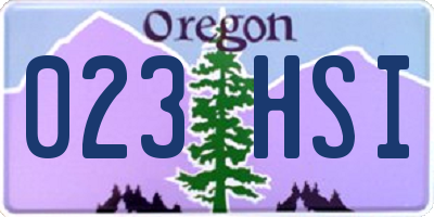 OR license plate 023HSI