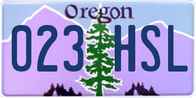 OR license plate 023HSL