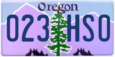 OR license plate 023HSO