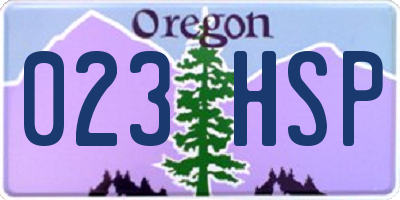 OR license plate 023HSP