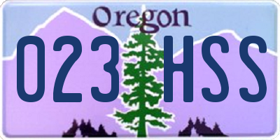 OR license plate 023HSS