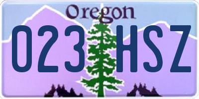 OR license plate 023HSZ