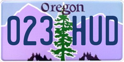 OR license plate 023HUD