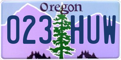 OR license plate 023HUW