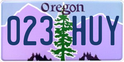 OR license plate 023HUY