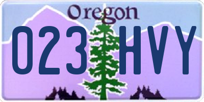 OR license plate 023HVY
