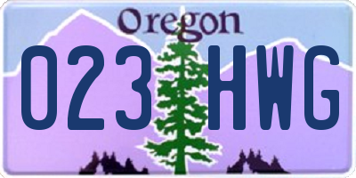 OR license plate 023HWG