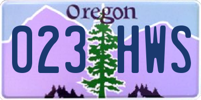 OR license plate 023HWS