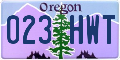OR license plate 023HWT