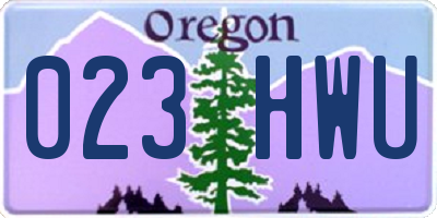 OR license plate 023HWU