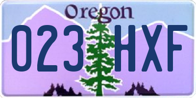 OR license plate 023HXF