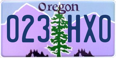 OR license plate 023HXO