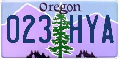OR license plate 023HYA