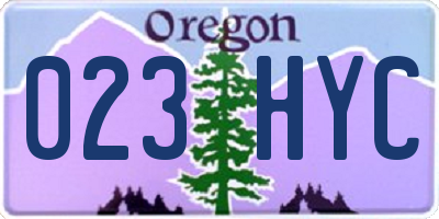 OR license plate 023HYC