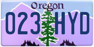 OR license plate 023HYD
